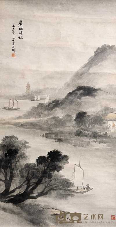 吴石僊 远浦归帆图 立轴 125×64cm